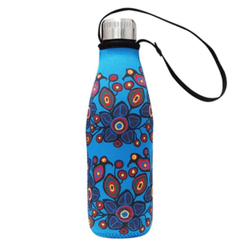 Open image in slideshow, Indigenous Artist Collection: Norval Morrisseau Flowers and Birds Water Bottle and Sleeve