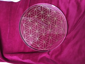 Open image in slideshow, Crystal Grid Flower of Life Acrylic Grid 8" dia