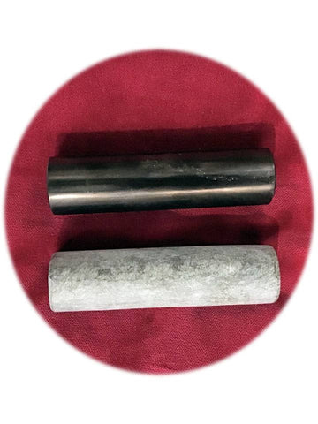 Open image in slideshow, Shungite & Soapstone Pharoah Cylinders: Personal Harmonizer/Generators: 4.1/8 " long x 1" Dia.