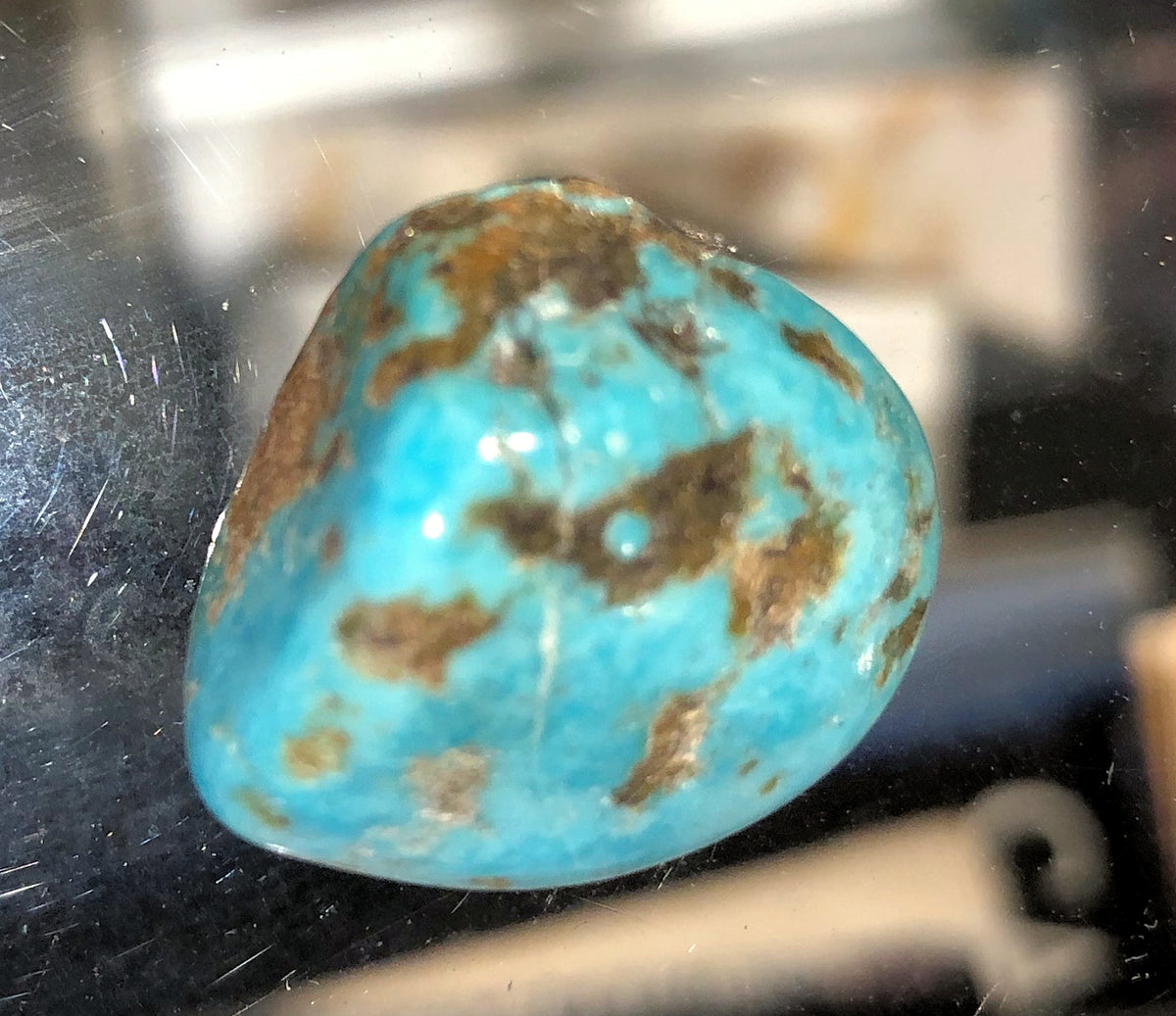 ＊Tibet turquoise tumble type Tibetan Turquoise Oval Tumble Bead: Natural Gemstone Pendant (27