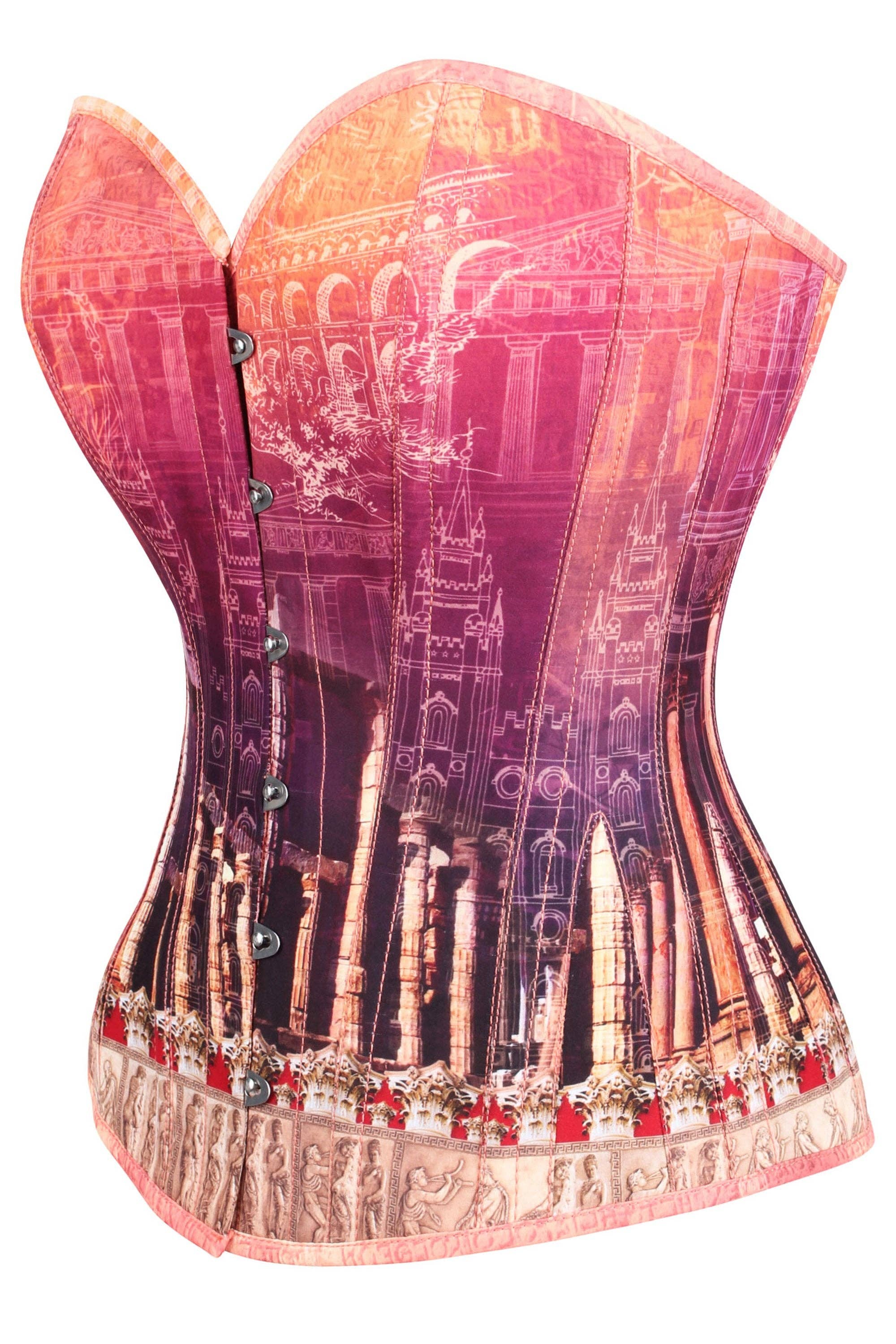 Corset Story - ARCHITECTURAL PRINT WAIST TAMING CORSET: 36" Corset (Suitable for 39-40" Natural Waist)