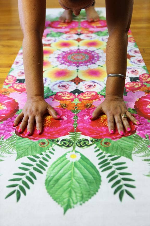 PROSPERITY : Flower Mandala Hot Yoga (Travel ) Towel Mat by Starwater Yoga