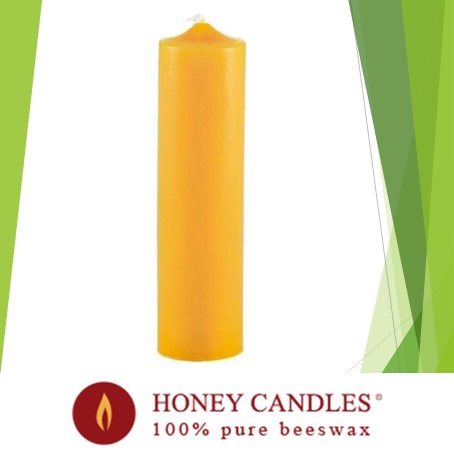 100 % Pure Natural Beeswax Candle 6" Column from Honey Candles of Kaslo B.C.