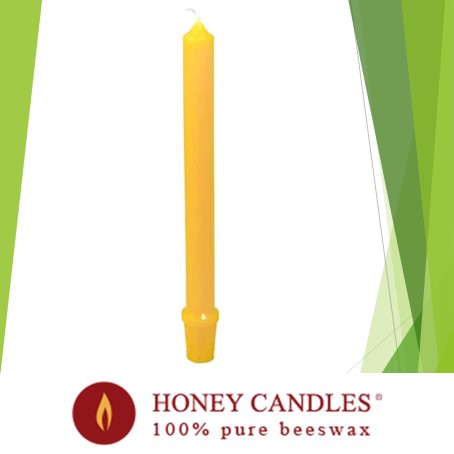 100% Organic Pure Beeswax 9" Base Candle by Honey Candles of Kaslo, B.C.