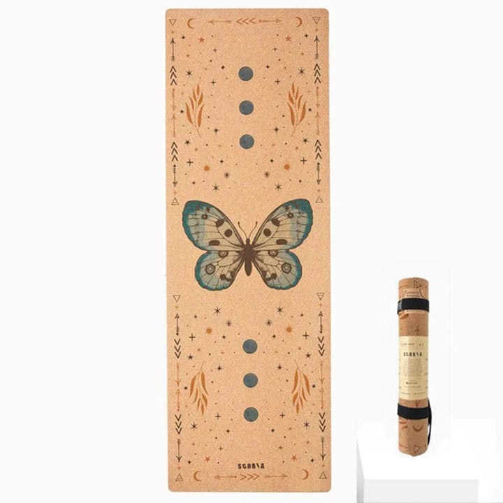 Butterfly Cork Yoga Mat by Scoria