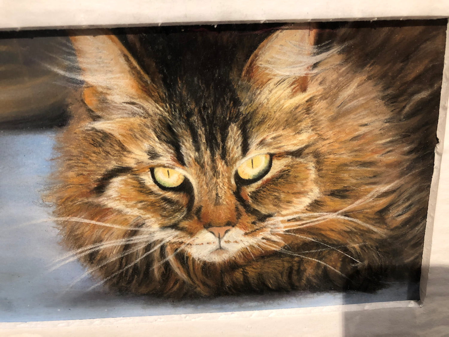 Original Signed Pastel by Elaine Reaume: The Cat Next Door