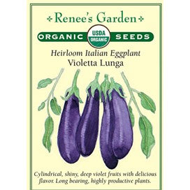 Eggplant, Heirloom Italian, Violetta Lunga, Organic by Renee's Garden