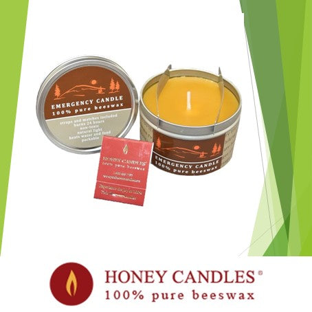 100 % Pure Organic Natural Beeswax Emergency Candle by Honey Candles of Kaslo, B. C.