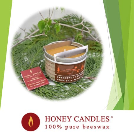 100 % Pure Organic Natural Beeswax Emergency Candle by Honey Candles of Kaslo, B. C.