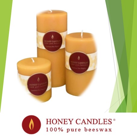 100% Pure Beeswax Organic Natural 5" x  3" Pillar Candle by Honey Candles of Kaslo B.C.