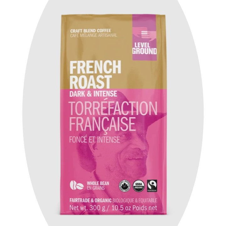 French Roast Organic Fair Trade Coffee by Level Ground 300 grams