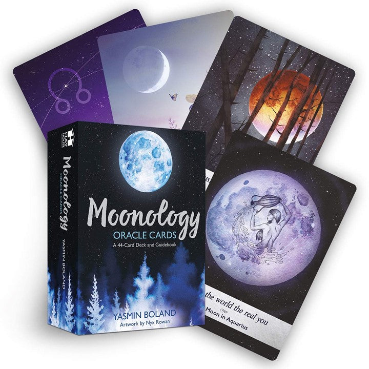 Moonology Oracle Cards: A 44-Card Deck and Guidebook Cards by Yasmin Boland, Nyx Rowan (Illustrator)