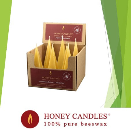 100 % Pure Natural Beeswax Pyramid Candle From Honey Candles, Kaslo, B.C.