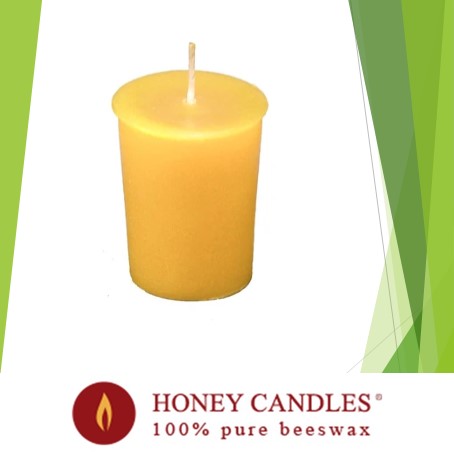 100% Pure Organic Natural Beeswax Votive Candle by Honey Candles of Kaslo